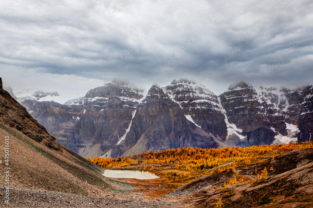 Sentinel Pass Clouds Envelope Valley of Ten Peaks at Sentinel Pass in Banff National ...