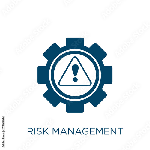 risk management vector icon. data filled flat symbol for mobile concept and web design. Black business glyph icon. Isolated sign, logo illustration. Vector graphics.