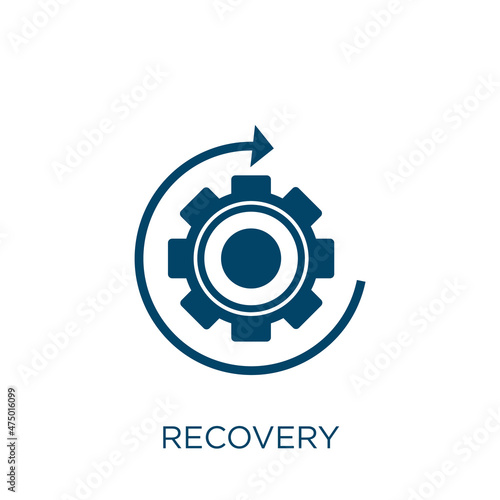 recovery vector icon. medical filled flat symbol for mobile concept and web design. Black patient glyph icon. Isolated sign, logo illustration. Vector graphics.