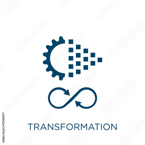 transformation vector icon. computer filled flat symbol for mobile concept and web design. Black technology glyph icon. Isolated sign, logo illustration. Vector graphics.