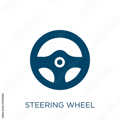 steering wheel vector icon. auto filled flat symbol for mobile concept and web design. Black automobile glyph icon. Isolated sign, logo illustration. Vector graphics.