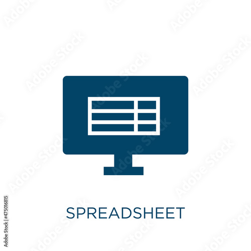 spreadsheet vector icon. file filled flat symbol for mobile concept and web design. Black page glyph icon. Isolated sign, logo illustration. Vector graphics.