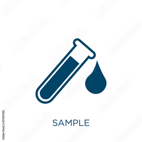 sample vector icon. science filled flat symbol for mobile concept and web design. Black business glyph icon. Isolated sign, logo illustration. Vector graphics.