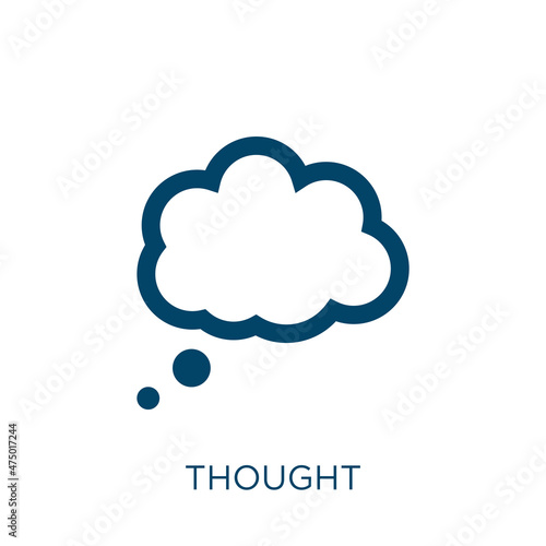 thought vector icon. business filled flat symbol for mobile concept and web design. Black solution glyph icon. Isolated sign, logo illustration. Vector graphics.