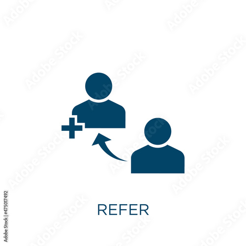 refer vector icon. business filled flat symbol for mobile concept and web design. Black information glyph icon. Isolated sign, logo illustration. Vector graphics.