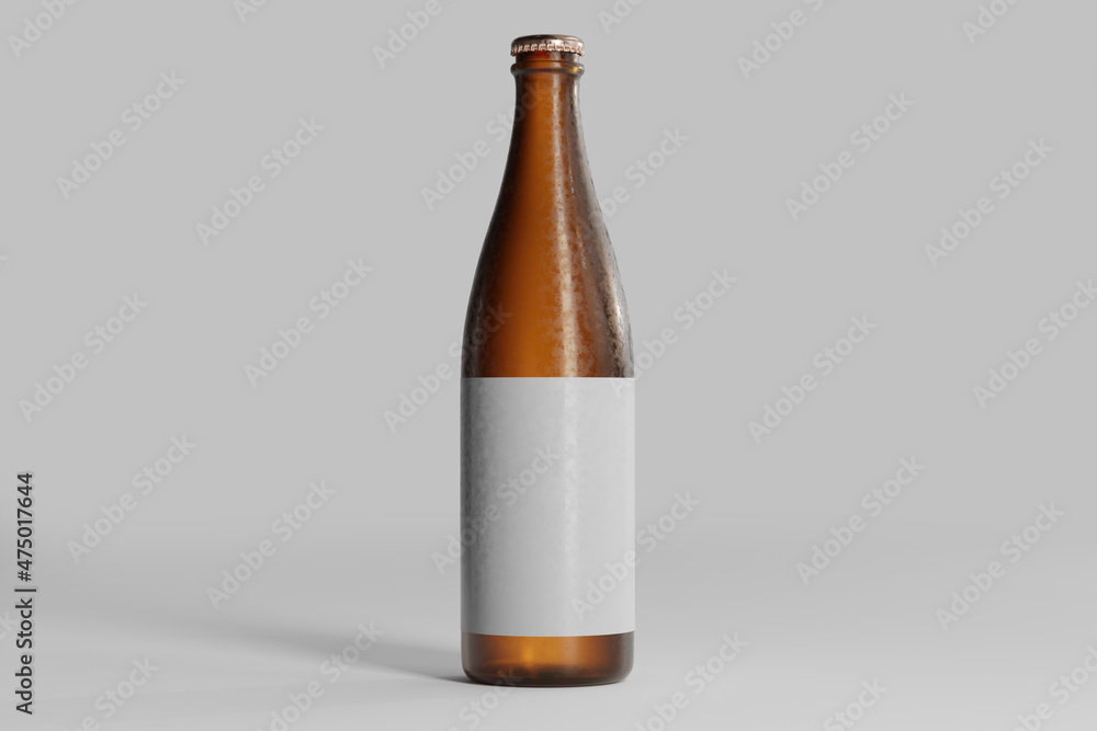 Cold Beer Bottle with Blank Label Cold Beer Bottle with Blank Label