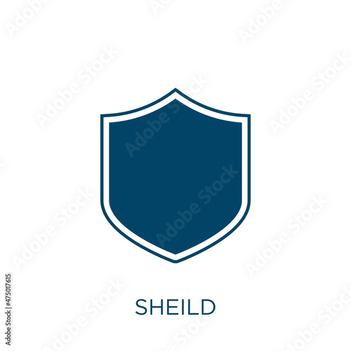 sheild vector icon. shield filled flat symbol for mobile concept and web design. Black protection glyph icon. Isolated sign, logo illustration. Vector graphics. photo