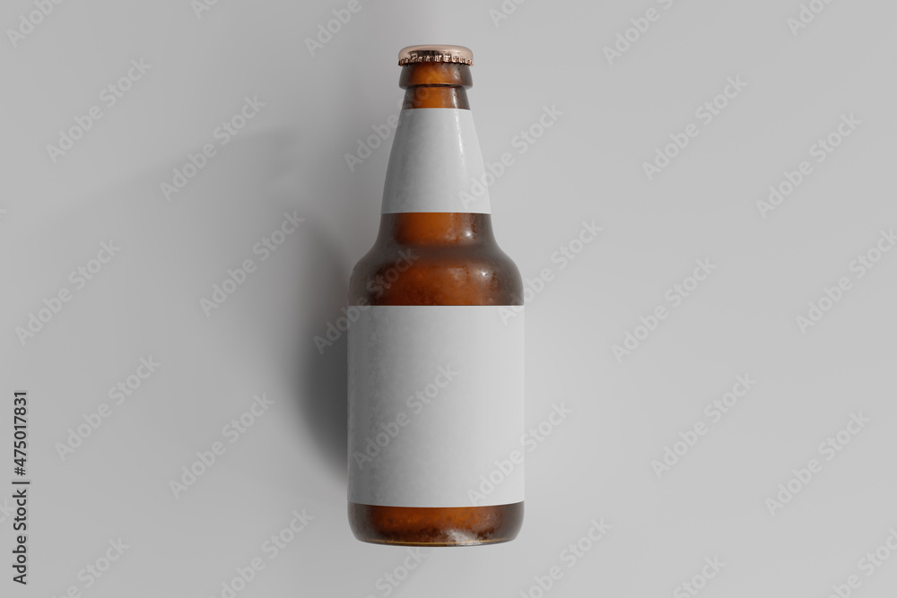 Cold Beer Bottle with Blank Label Cold Beer Bottle with Blank Label