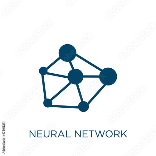 neural network vector icon. science filled flat symbol for mobile concept and web design. Black intelligence glyph icon. Isolated sign, logo illustration. Vector graphics.