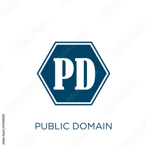 public domain vector icon. domain filled flat symbol for mobile concept and web design. Black public glyph icon. Isolated sign, logo illustration. Vector graphics. photo