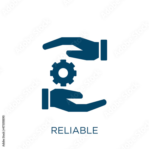 reliable vector icon. business filled flat symbol for mobile concept and web design. Black reliability glyph icon. Isolated sign, logo illustration. Vector graphics.