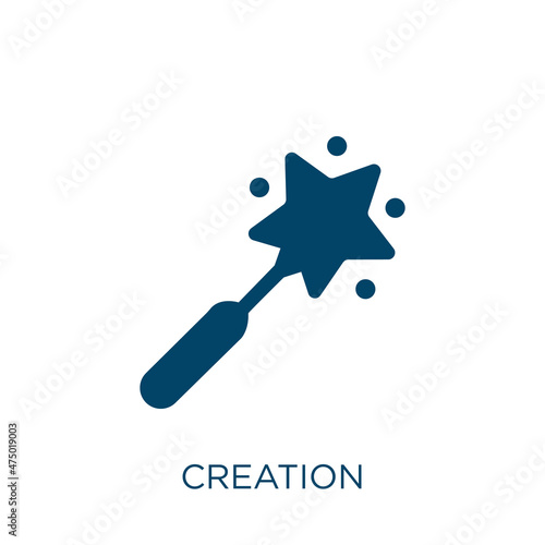 creation vector icon. image filled flat symbol for mobile concept and web design. Black creativity glyph icon. Isolated sign, logo illustration. Vector graphics.