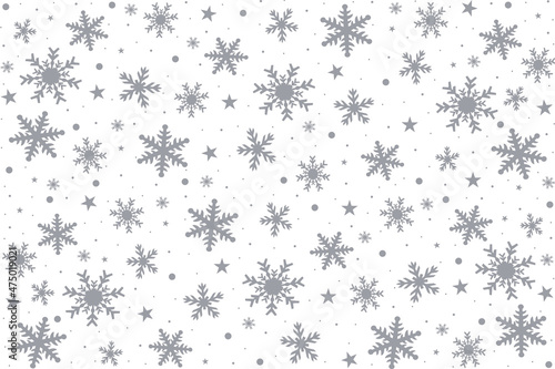Abstract silver snowflakes background.
