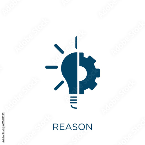 reason vector icon. idea filled flat symbol for mobile concept and web design. Black business glyph icon. Isolated sign, logo illustration. Vector graphics.