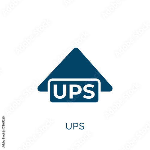 ups vector icon. up filled flat symbol for mobile concept and web design. Black internet glyph icon. Isolated sign, logo illustration. Vector graphics.