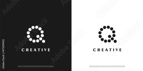 Letter Q logo icon abstract dot design template elements