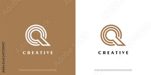 Letter Q modern line logo icon abstract design template elements