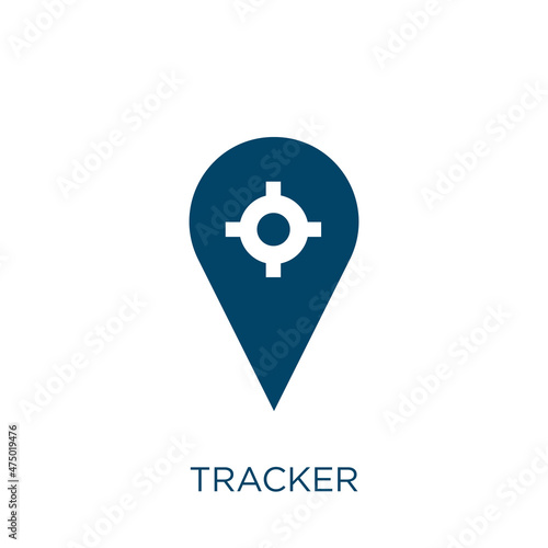 tracker vector icon. smartphone filled flat symbol for mobile concept and web design. Black healthcare glyph icon. Isolated sign, logo illustration. Vector graphics.