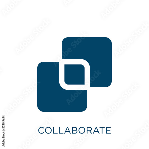 collaborate vector icon. communication filled flat symbol for mobile concept and web design. Black partnership glyph icon. Isolated sign, logo illustration. Vector graphics.