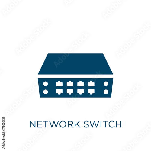 network switch vector icon. connection filled flat symbol for mobile concept and web design. Black network glyph icon. Isolated sign, logo illustration. Vector graphics.