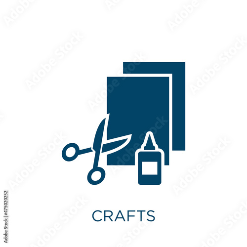 crafts vector icon. craft filled flat symbol for mobile concept and web design. Black sewing glyph icon. Isolated sign, logo illustration. Vector graphics.