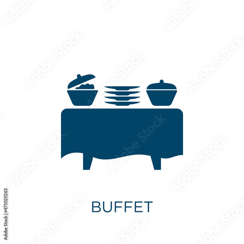 buffet vector icon. lunch filled flat symbol for mobile concept and web design. Black breakfast glyph icon. Isolated sign, logo illustration. Vector graphics.