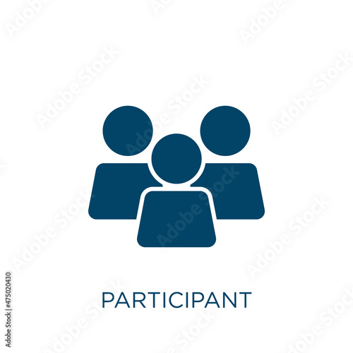 participant vector icon. business filled flat symbol for mobile concept and web design. Black team glyph icon. Isolated sign, logo illustration. Vector graphics.