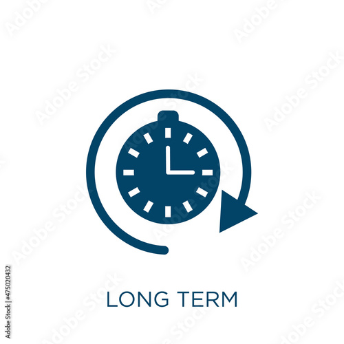 long term vector icon. business filled flat symbol for mobile concept and web design. Black money glyph icon. Isolated sign, logo illustration. Vector graphics.