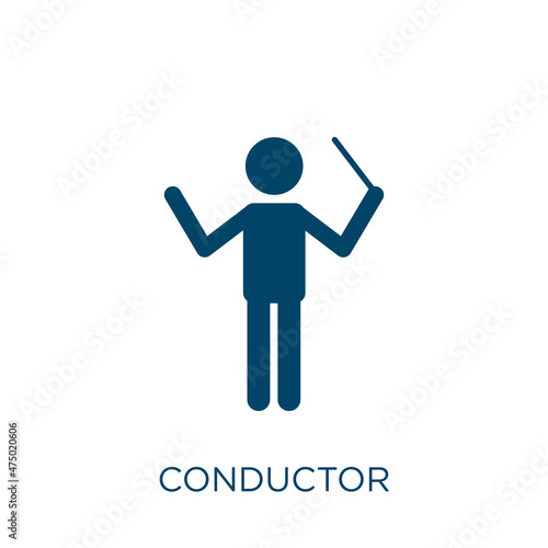 conductor vector icon. concert filled flat symbol for mobile concept and web design. Black music glyph icon. Isolated sign, logo illustration. Vector graphics.