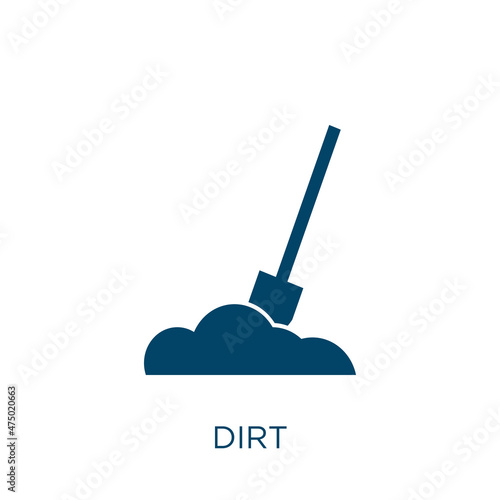 dirt vector icon. nature filled flat symbol for mobile concept and web design. Black equipment glyph icon. Isolated sign, logo illustration. Vector graphics.