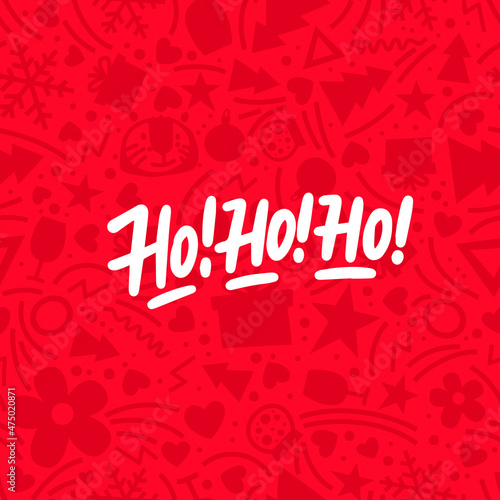 Ho ho ho. Hand drawn lettering phrase. Christmas theme. Design element for poster, banner, card, flyer. Vector illustration Happy new year 2022
