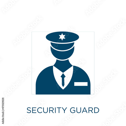 security guard vector icon. safety filled flat symbol for mobile concept and web design. Black guard glyph icon. Isolated sign, logo illustration. Vector graphics.