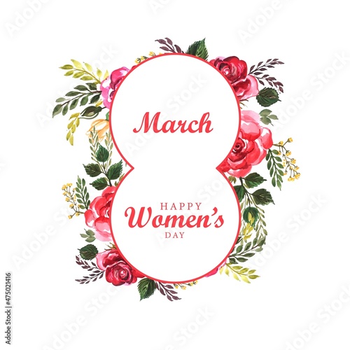 Celebration card for 8th march happy womens day background