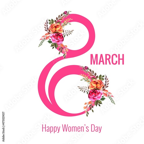 Celebration card for 8th march happy womens day background
