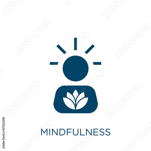 mindfulness vector icon. mind filled flat symbol for mobile concept and web design. Black brain glyph icon. Isolated sign, logo illustration. Vector graphics.