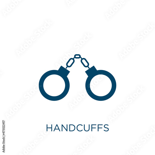 handcuffs vector icon. crime filled flat symbol for mobile concept and web design. Black gavel glyph icon. Isolated sign, logo illustration. Vector graphics.