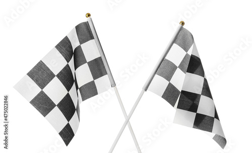 Racing flags isolated on white