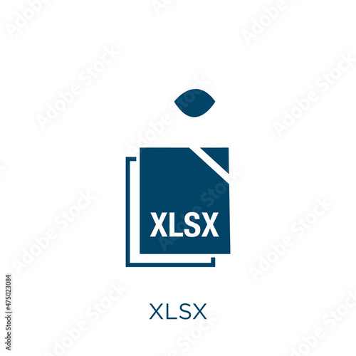 xlsx vector icon. computer filled flat symbol for mobile concept and web design. Black document glyph icon. Isolated sign, logo illustration. Vector graphics.