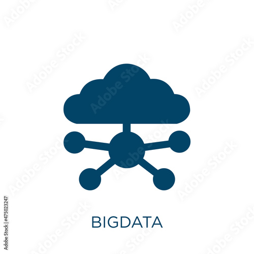 bigdata vector icon. network filled flat symbol for mobile concept and web design. Black business glyph icon. Isolated sign, logo illustration. Vector graphics.