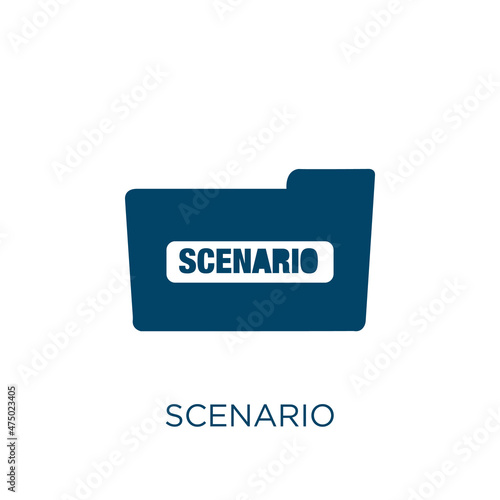 scenario vector icon. movie filled flat symbol for mobile concept and web design. Black music glyph icon. Isolated sign, logo illustration. Vector graphics.