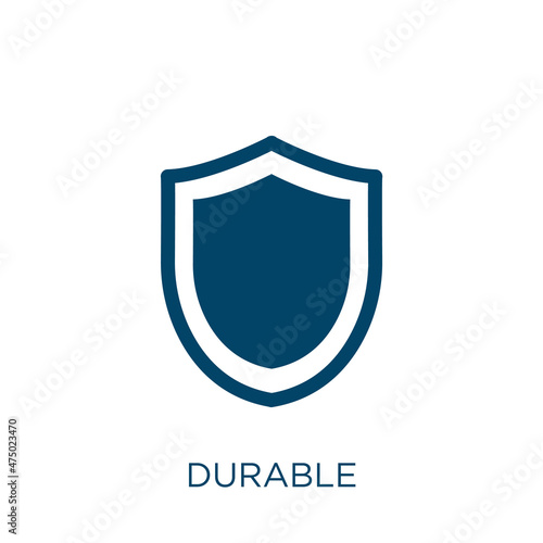 durable vector icon. badge filled flat symbol for mobile concept and web design. Black protection glyph icon. Isolated sign, logo illustration. Vector graphics. photo