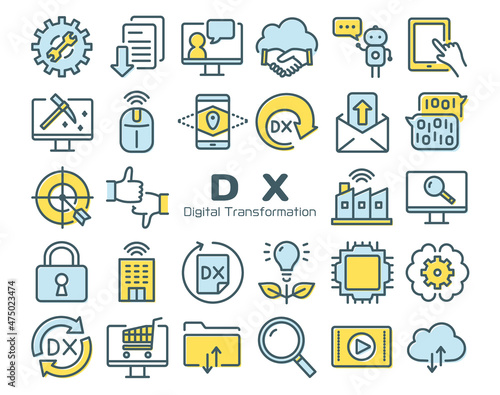 DX　デジタルトランスフォーメーション　アイコン