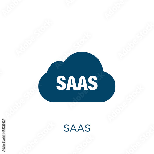 saas vector icon. technology filled flat symbol for mobile concept and web design. Black digital glyph icon. Isolated sign, logo illustration. Vector graphics.
