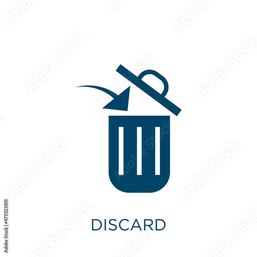 discard vector icon. reuse filled flat symbol for mobile concept and web design. Black waste glyph icon. Isolated sign, logo illustration. Vector graphics.