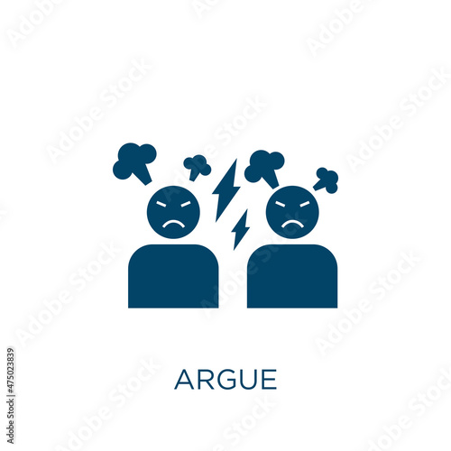 argue vector icon. dispute filled flat symbol for mobile concept and web design. Black people glyph icon. Isolated sign, logo illustration. Vector graphics.