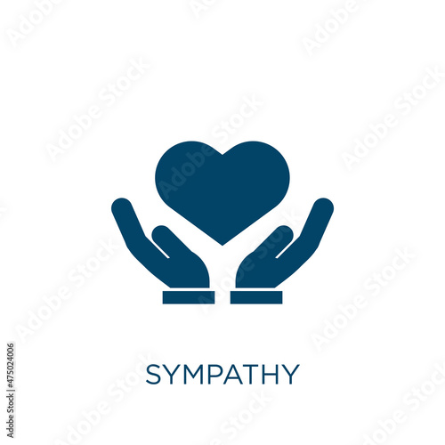 sympathy vector icon. emblem filled flat symbol for mobile concept and web design. Black satin glyph icon. Isolated sign, logo illustration. Vector graphics.