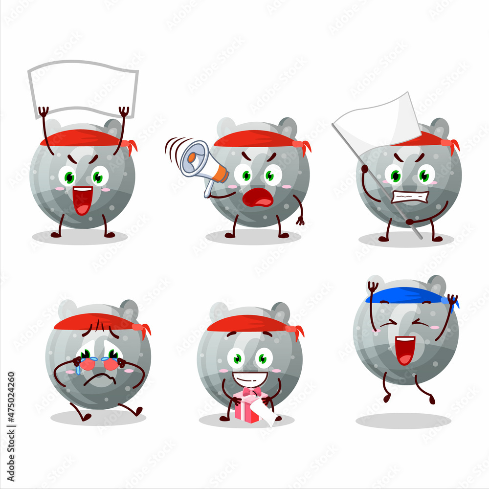 Mascot design style of gray gummy candy G character as an attractive supporter