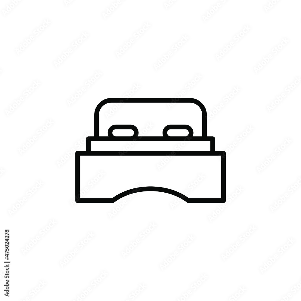Bed, Bedroom Line Icon, Vector, Illustration, Logo Template. Suitable For Many Purposes. Bed, Bedroom Line Icon, Vector, Illustration, Logo Template. Suitable For Many Purposes.