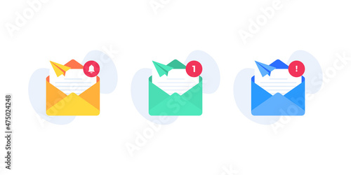 New mail or message notification icons
