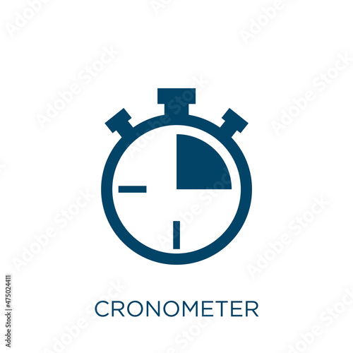 cronometer vector icon. stopwatch filled flat symbol for mobile concept and web design. Black chronometer glyph icon. Isolated sign, logo illustration. Vector graphics. photo